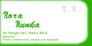 nora munka business card